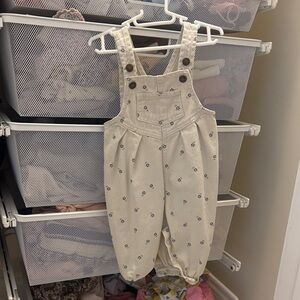 Rylee + Cru Cream Bodysuit with Blue Floral Pattern